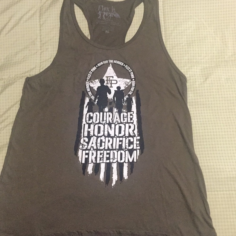 Flex it Pink olive green tank top size extra loved